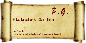 Ptatschek Galina névjegykártya
